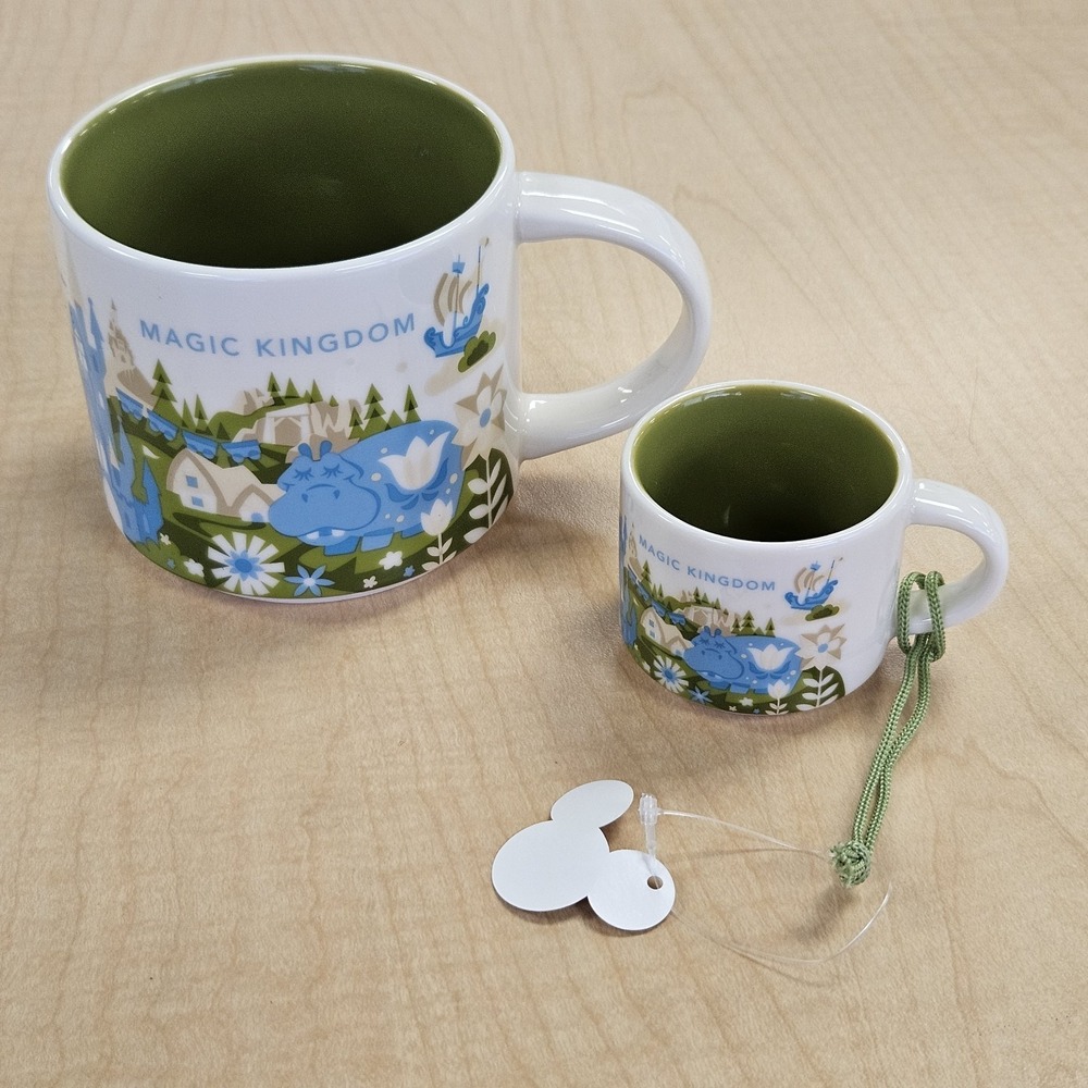 Disney Parks Starbucks You Are Here Magic Kingdom 14 oz Mug & 2 oz Ornament